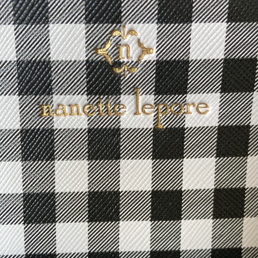 NWT NANETTE LEPORE Black/white gingham, appx 9” high, 13” x 5”. $63 - Picture 6 of 11